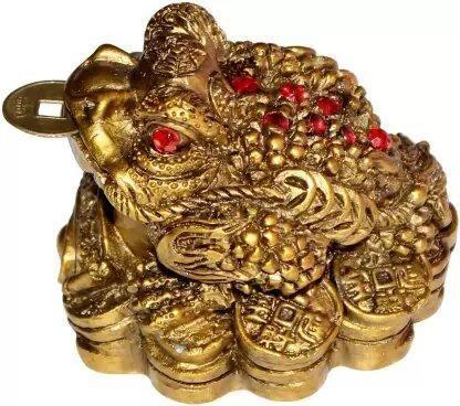 Vastu / Feng Shui / Three Legged Frog With Coin For Health, Wealth And Happiness | Decorative Showpiece for Home d�cor - 7 cm