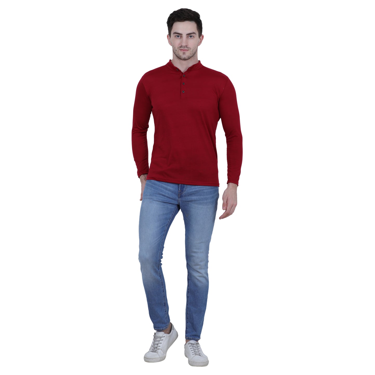 Mens Cotton Solid Full Sleeve T-Shirt