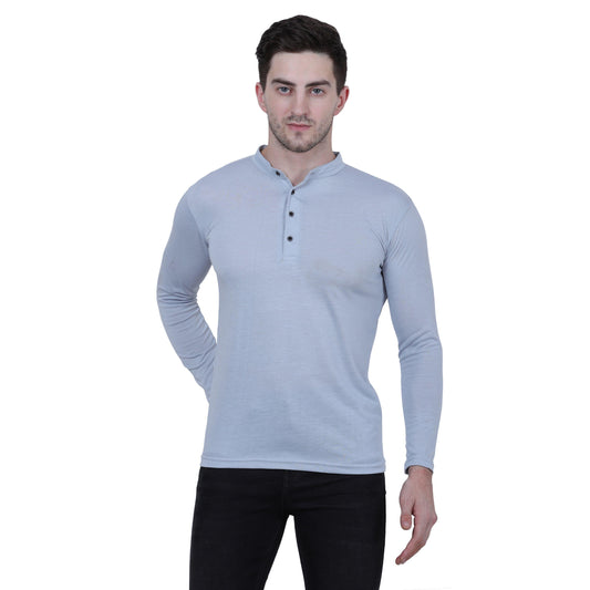 Cotton Blend Solid Full Sleeves T-Shirt