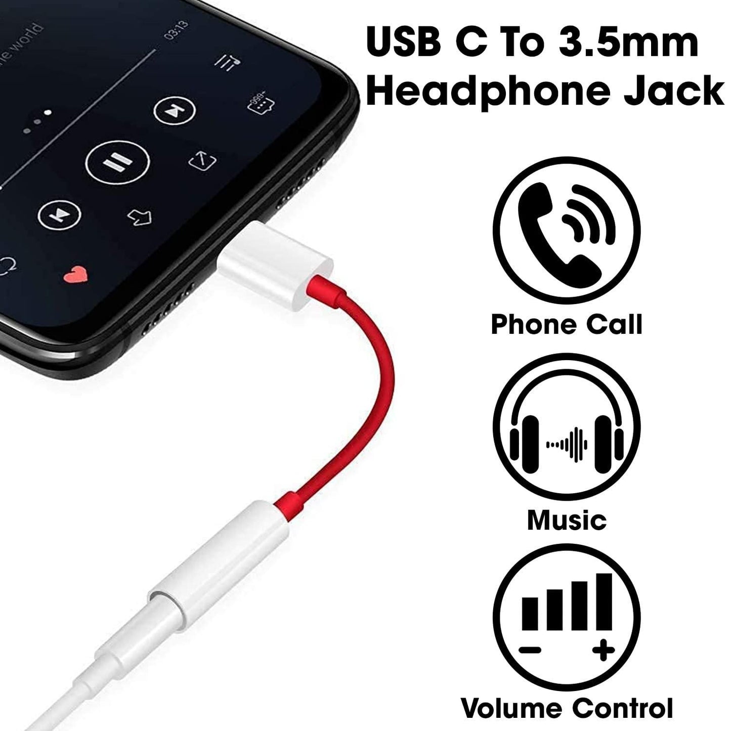 Type C to 3.5 mm Jack Audio Connector