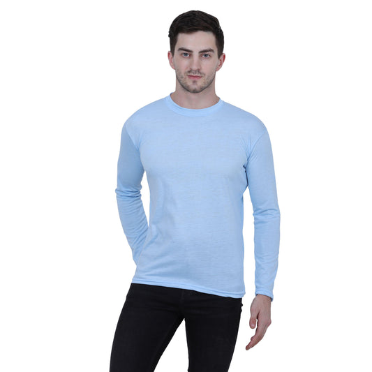 Cotton Blend Solid Full Sleeves T-Shirt