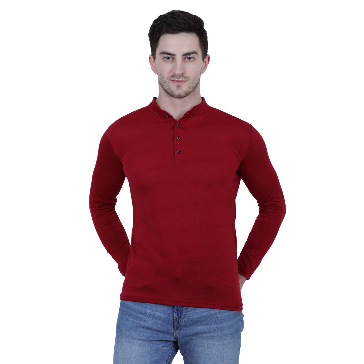 Mens Cotton Solid Full Sleeve T-Shirt