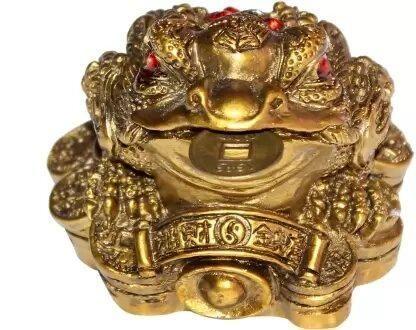 Vastu / Feng Shui / Three Legged Frog With Coin For Health, Wealth And Happiness | Decorative Showpiece for Home d�cor - 7 cm