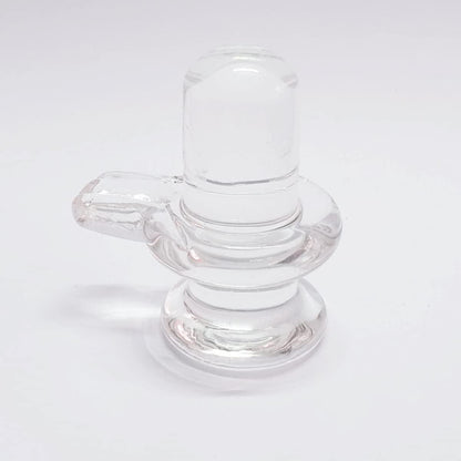 Sphatik Shivling/Big Size for Home Pooja Decorative Showpiece - 4 inch, 250gm (Crystal, White)�