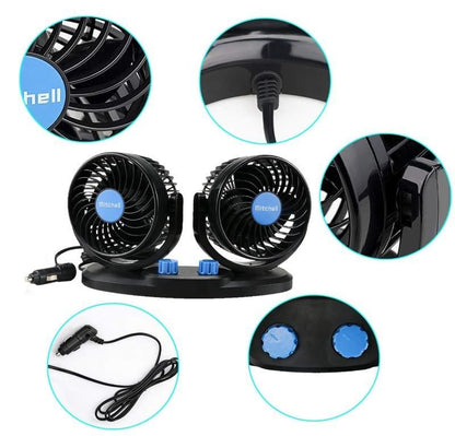 Car Air Circulation Fan 360 Rotatable Auto Car Cooling Fan